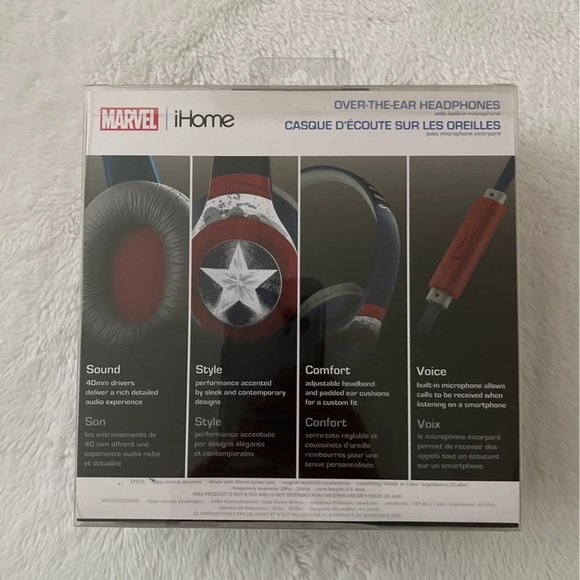 iHome Captain America Kids Noise-Canceling Over Ear Headphones - Picture 3 of 12